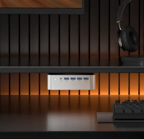 A9 Max ミニPCをデスク下に設置