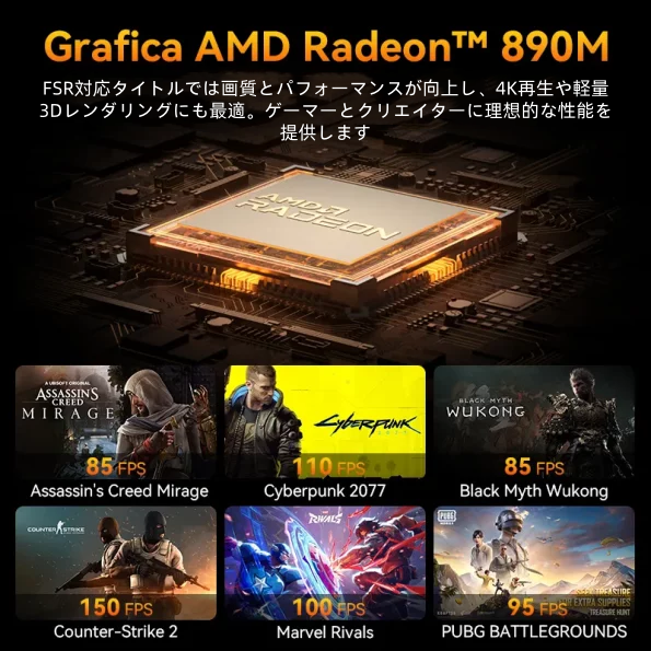 AMD Radeon 890M搭載ミニPCでのゲーミング性能