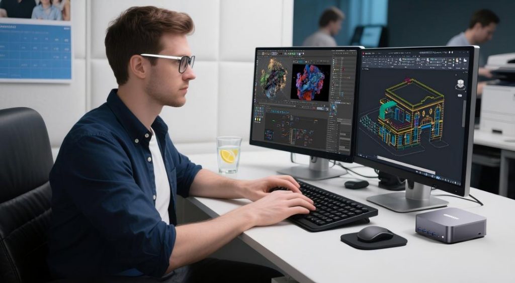 GEEKOM GT1 Megaのオフィス使用シーン